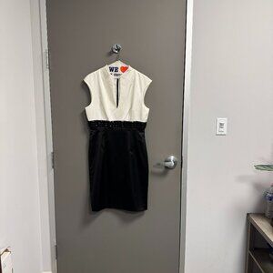 Trina Turk Astra Satin Short Party Dress w/ Jeweled Waist